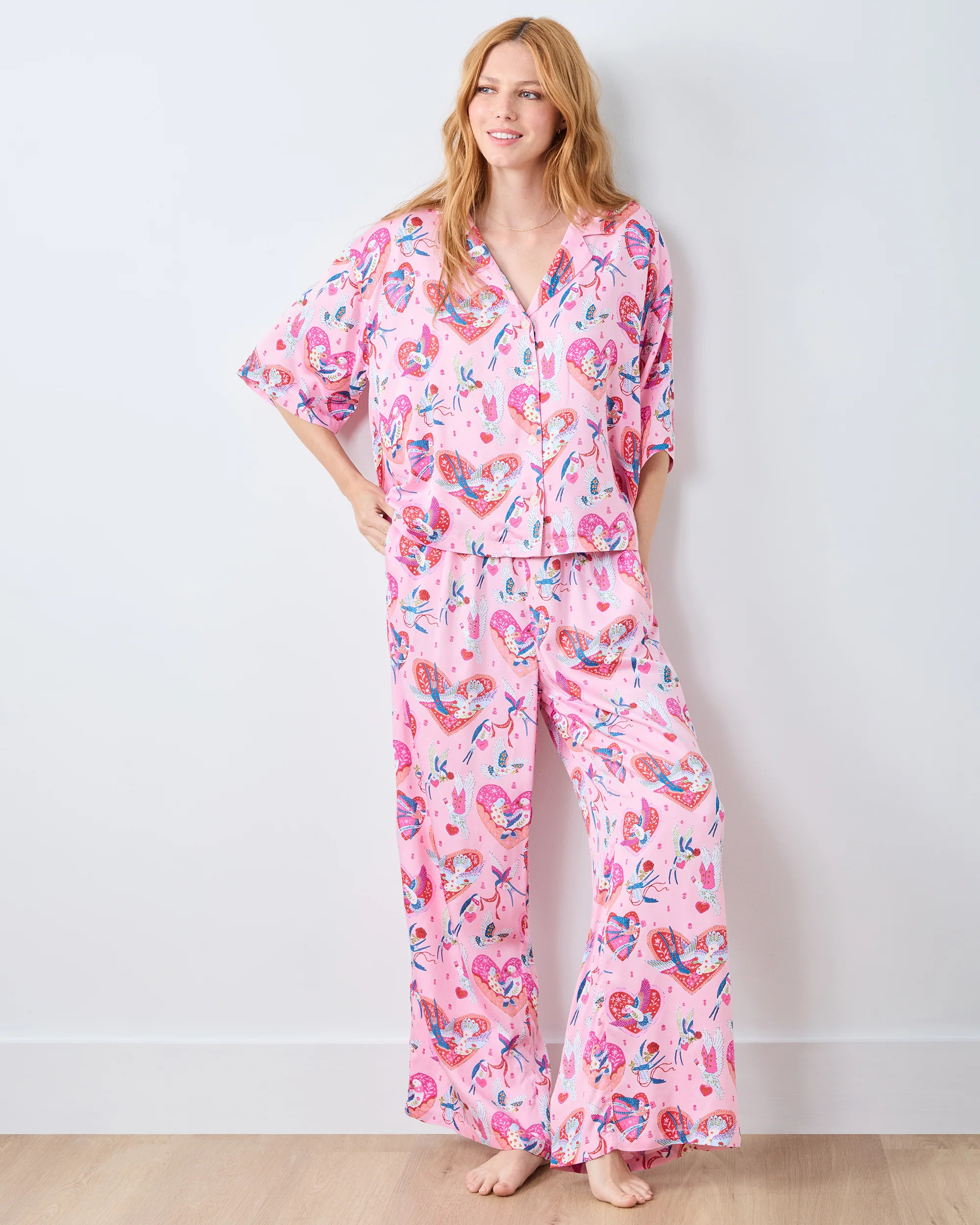 Swooning Sparrows - Eco Satin Wildest Dreams Set - Pink Petal | Printfresh