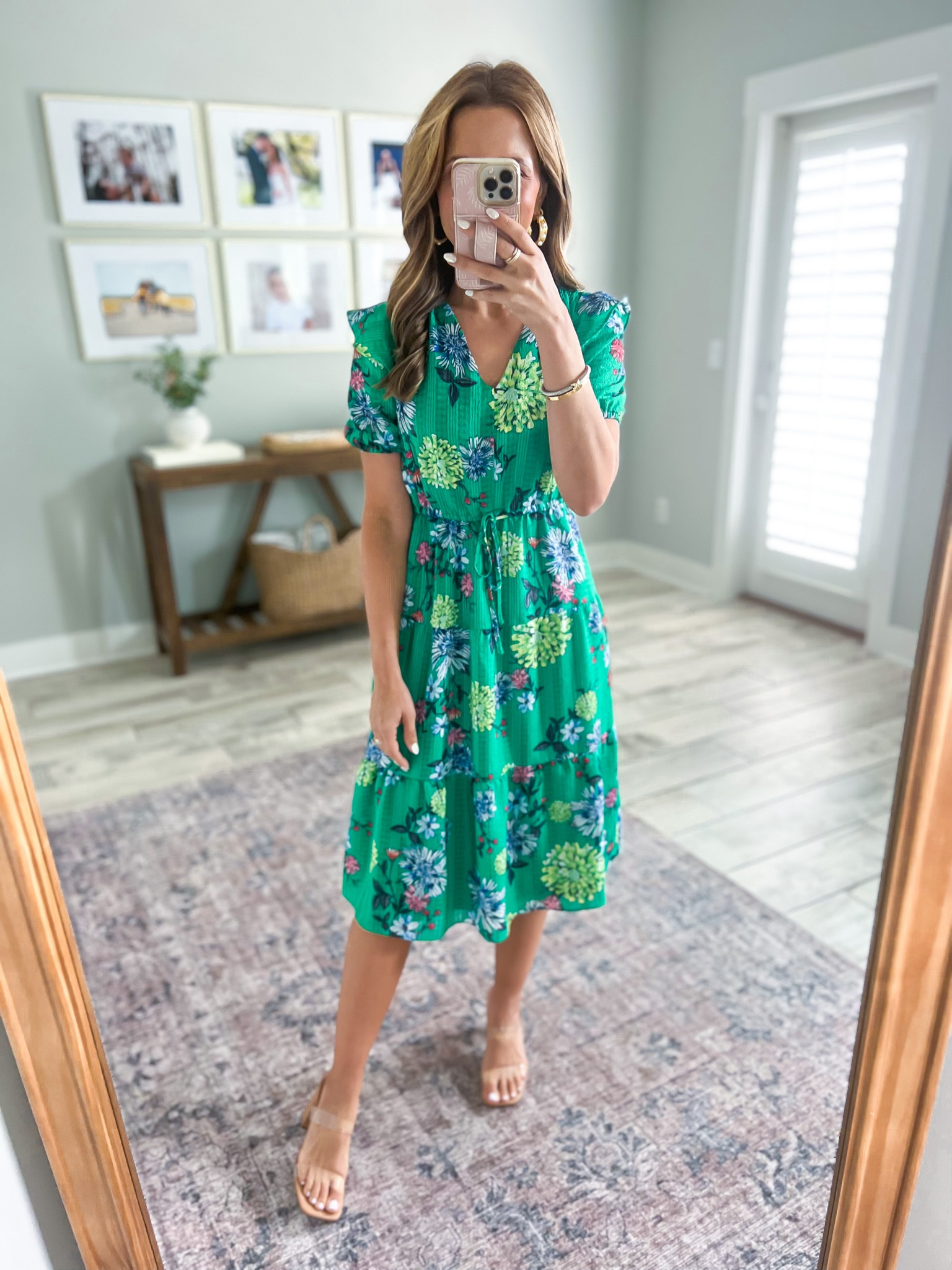 Loft green hotsell floral dress