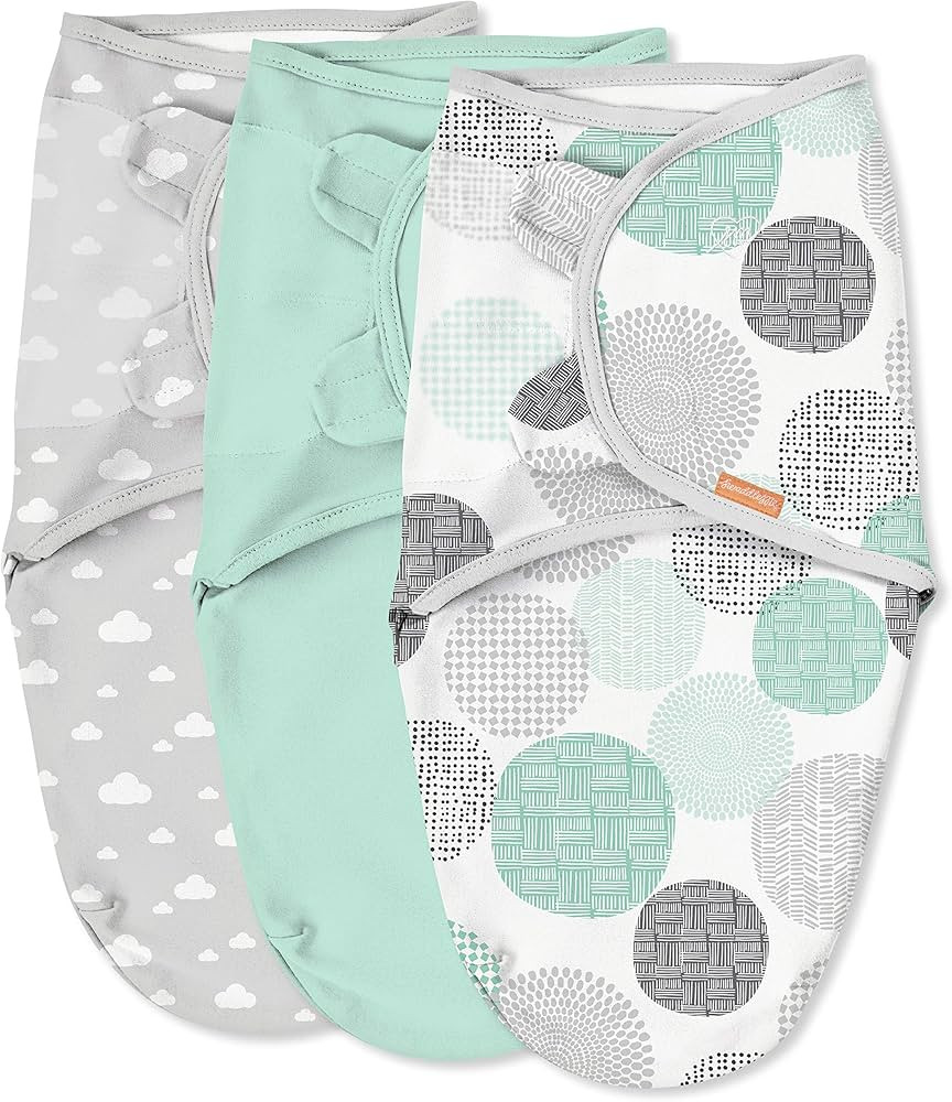 SwaddleMe by Ingenuity Original Swaddle - Size Small/Medium, 0-3 Months, 3-Pack (Floating Geo) | Amazon (US)