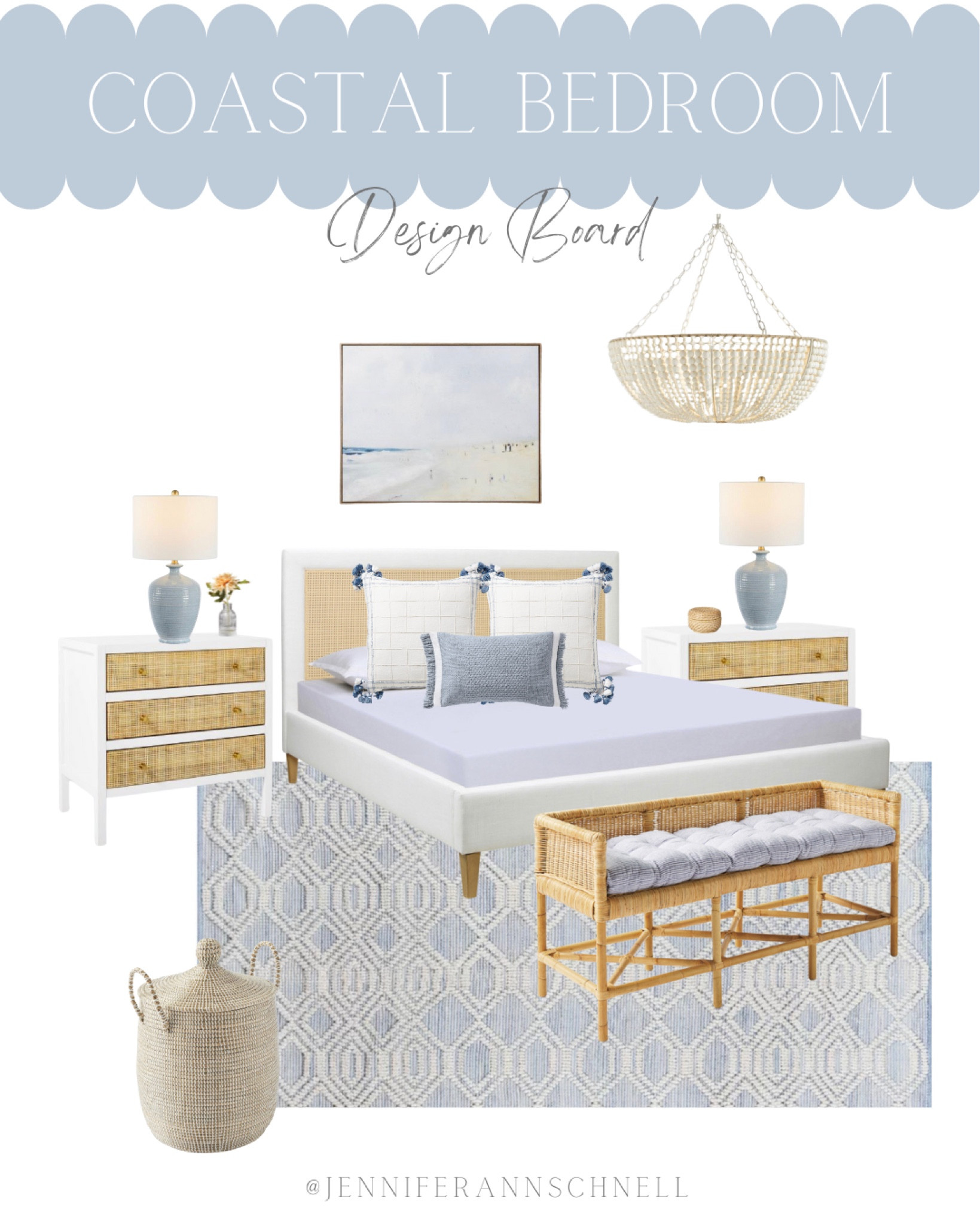 Coastal bedroom design board

Coastal home decor, blue and white decor, coastal style, cane bed, cane nightstands, woven nightstands, bedroom refresh, beaded chandelier, sea grass storage basket, woven bench, blue and white pillows, blue lamps, bedroom decor, Serena & Lily, Target, Studio McGee, Walmart, coastal wall art, Wayfair, blue area rug

#LTKhome #LTKstyletip #LTKsalealert