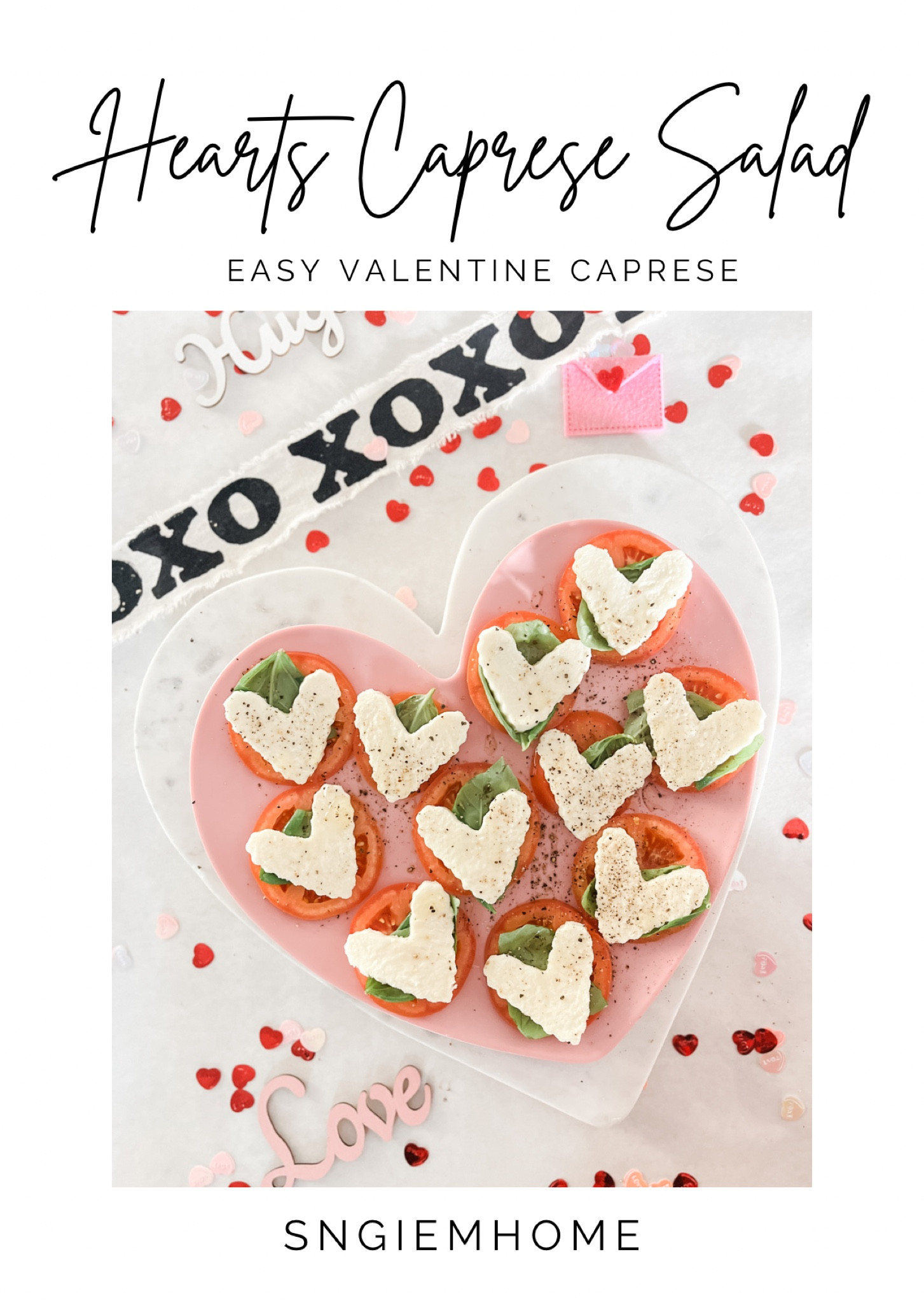 Lite Valentines lunch or added to the brunch menu with your Galentines.  I love caprese salads and any restaurant serves it some form or another I’m for sure ordering it. 

Used my smallest heart cookie cutter to shape out the mozzarella cheese hearts and voila….Instant cuteness!!! 

#valentinessalad #valentinesfood #valentinesfoodideas @shop.ltk #valentinesday

#LTKSeasonal #LTKstyletip #LTKhome