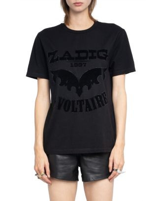 Zadig & Voltaire Edwin HC Flock Rhinestone Tee  | Bloomingdale's Women | Bloomingdale's (US)
