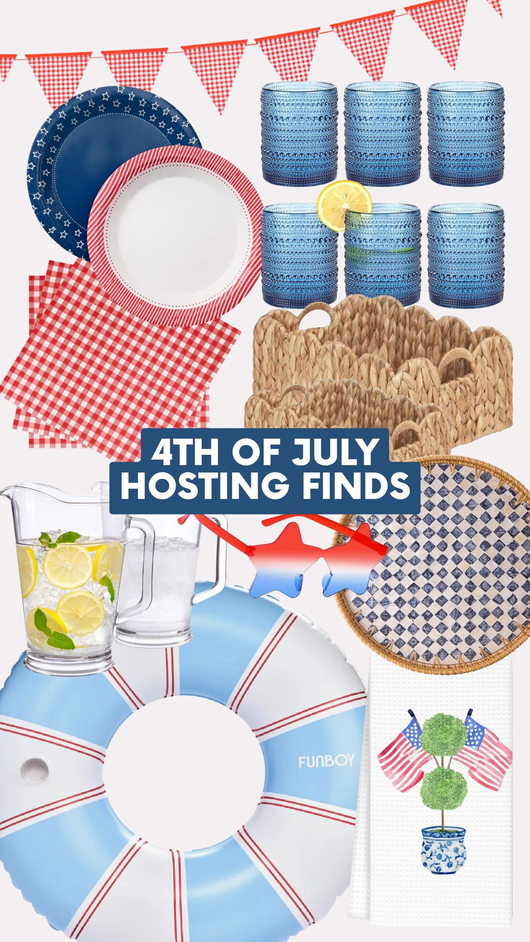 Found the CUTEST 4th of July hosting finds that will get here by the weekend!!❤️💙

4th of July | summer hosting must haves | holiday hosting essentials | outdoor hosting  

 #LTKHome #LTKSwim