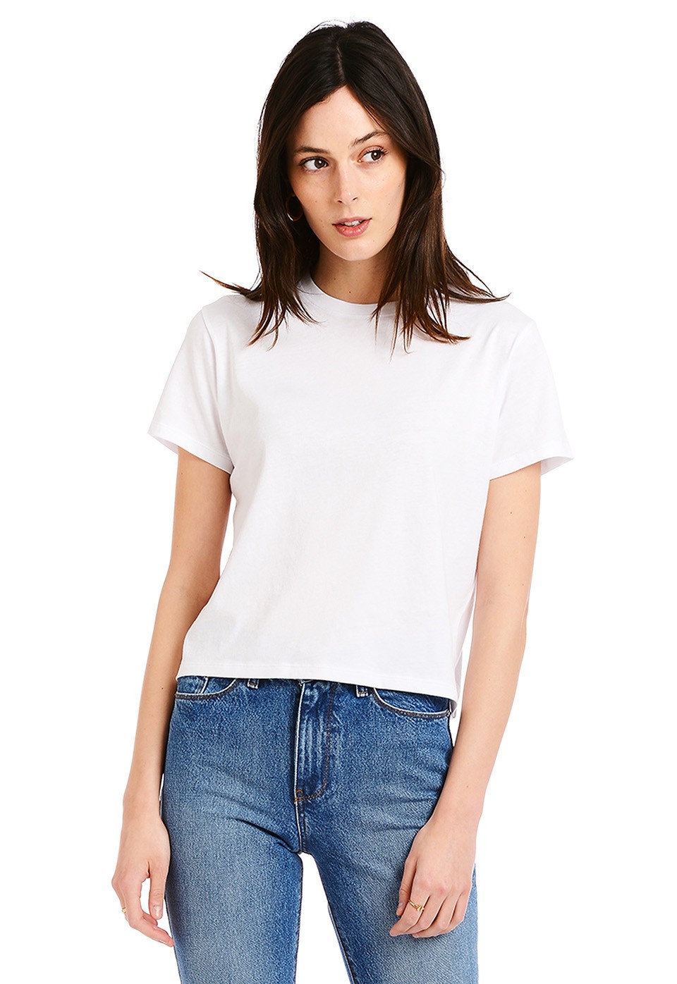 Boxy Semi-Crop - Noble - White | Mott & Bow