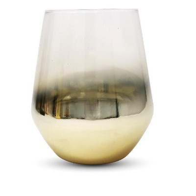 Classic Touch Set of 6 Tumblers with Gold Ombre Design, 15.5 oz | Target