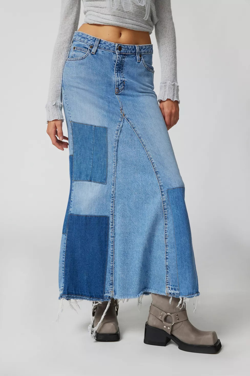 Urban Renewal Remade Pieced Denim Maxi Skirt | Urban Outfitters (US and RoW)