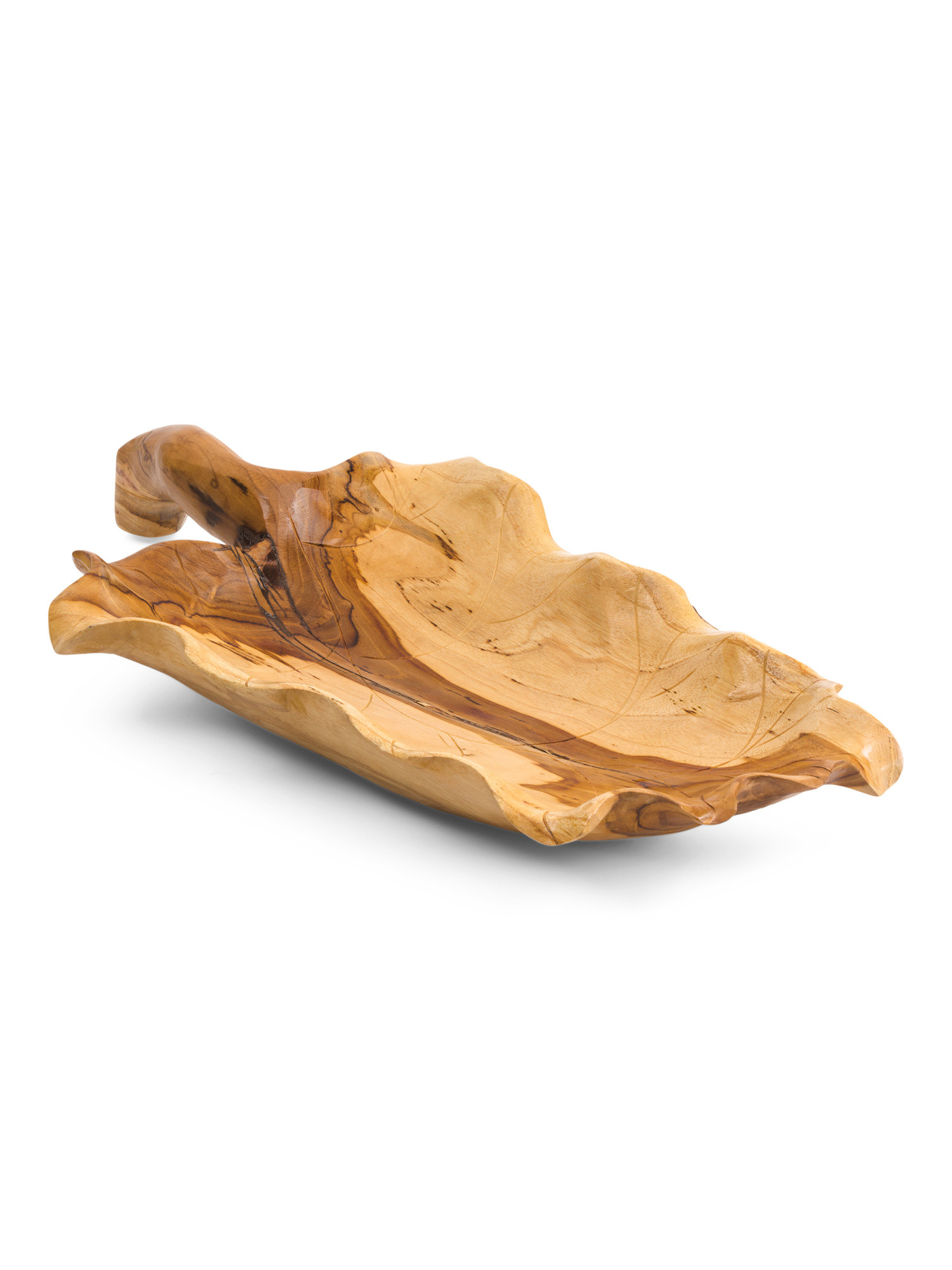 26in Teak Wood Tray | TJ Maxx