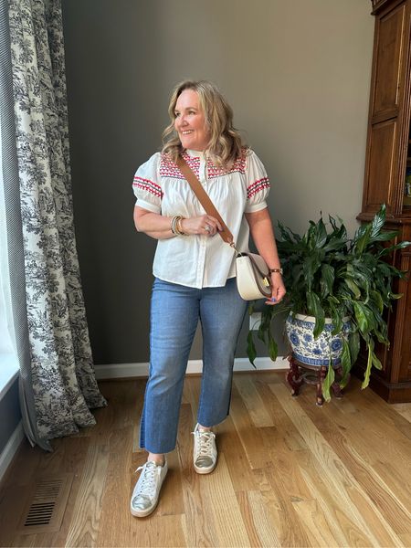 Top size XL
Jeans size 12 
Avara 15% off code NANETTE15
NYDJ 25% off code MAY25

Summer casual jeans outfits 4th of July 

#LTKFindsUnder100 #LTKSeasonal #LTKMidsize