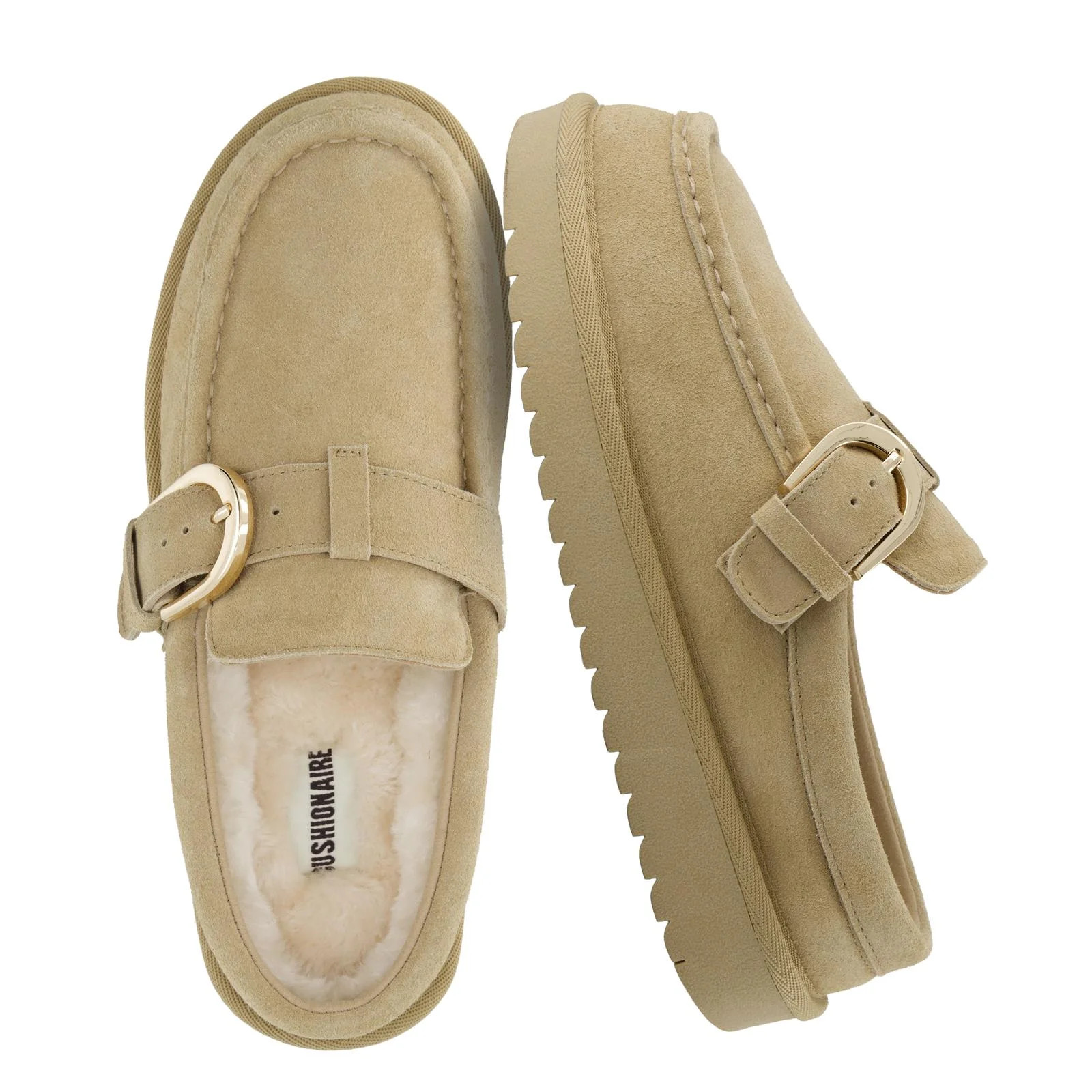 Cushionaire Origin Genuine Suede Mule Clogs for Women, Cozy Slip-On Moc Toe Loafer with Buckle an... | Walmart (US)