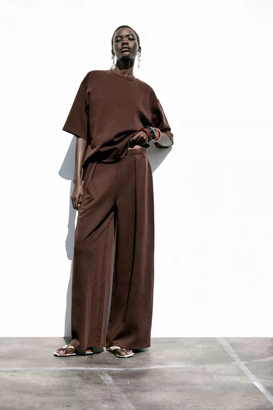 WASHED EFFECT INTERLOCK PANTS | Zara US