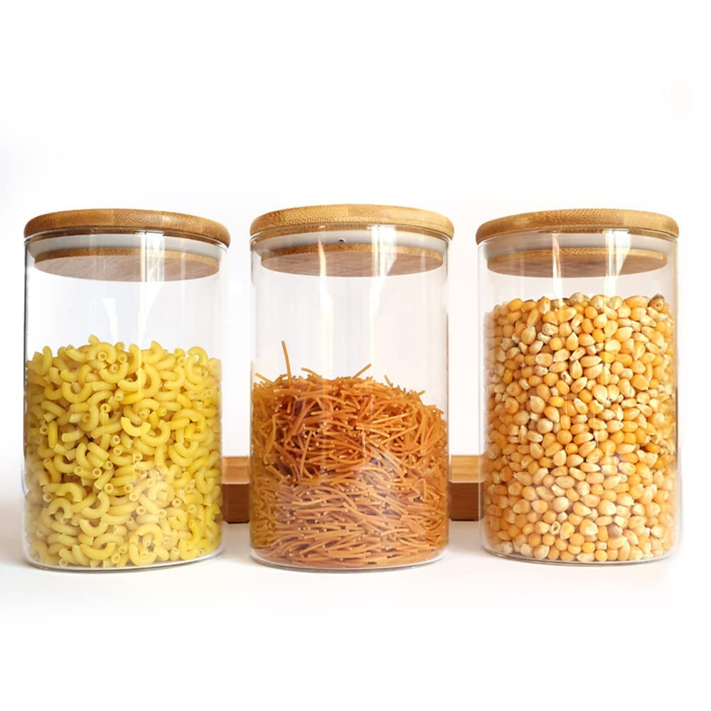 JJA Glass Jars 3 Pack 900 ml, Kitchen Storage Jars Coffee Tea Spice Jars, Pack Food Storage Jars ... | Amazon (UK)