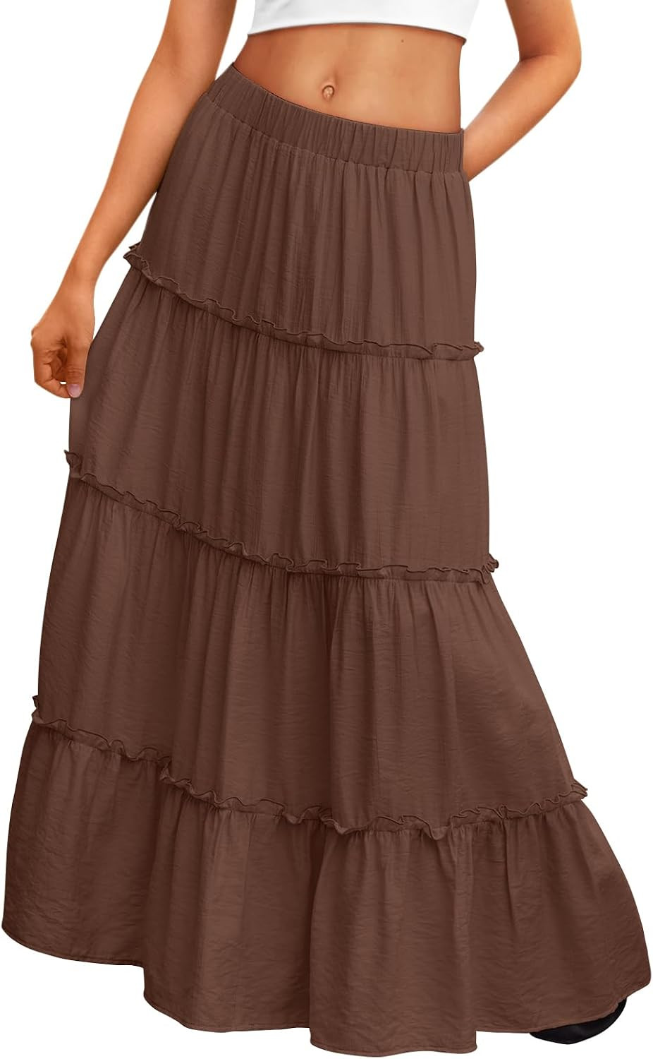 Trendy Queen Maxi Skirts for Women Boho Skirt with Pockets Summer Outfits | Amazon (US)