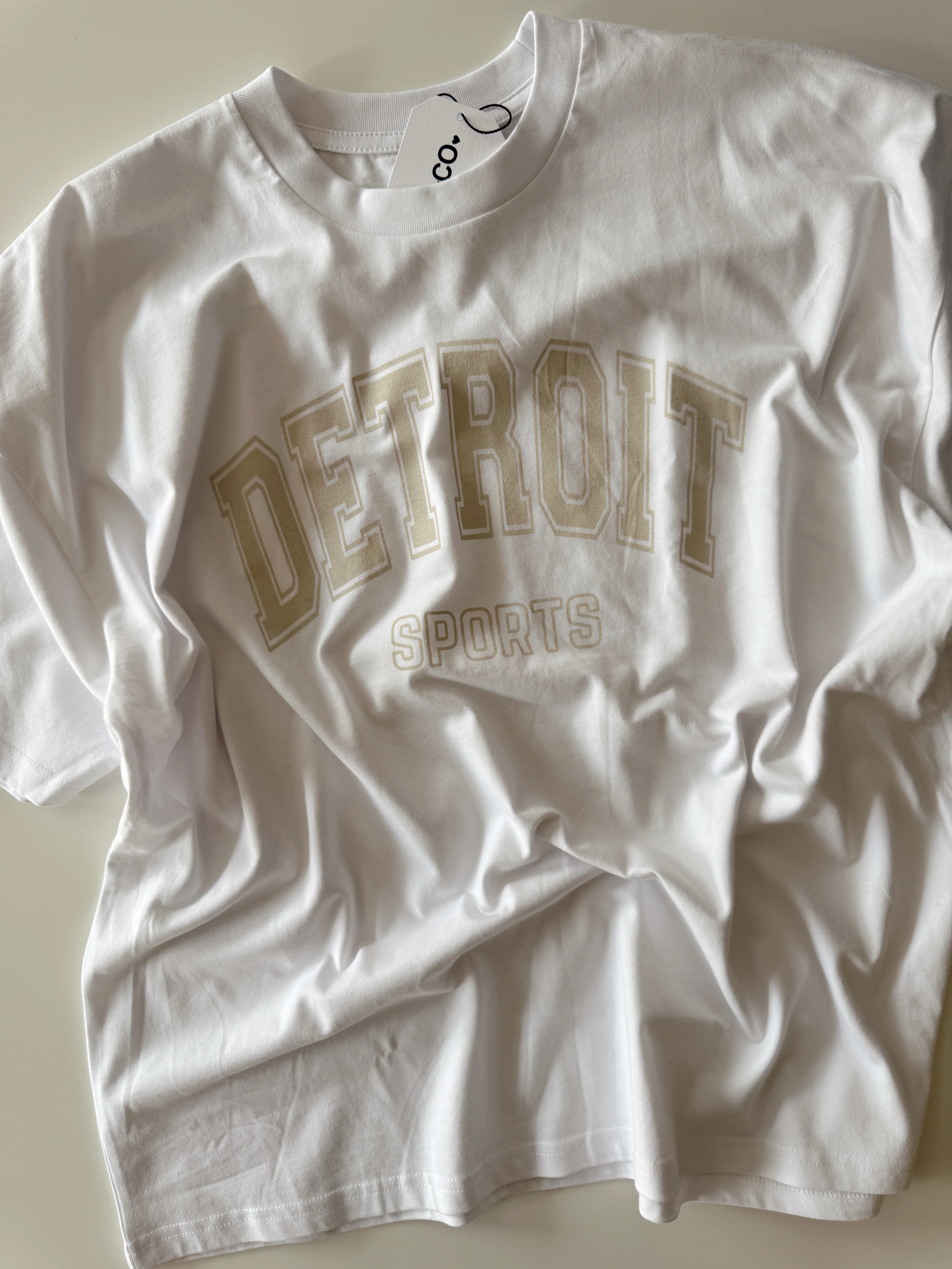 Detroit Sports White Oversized Tee | Kiloh + Co.