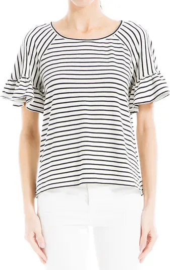MAX STUDIO Stripe Flutter Sleeve Top | Nordstromrack | Nordstrom Rack