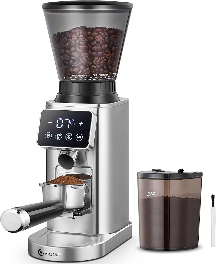 AMZCHEF Coffee Grinder, Burr Coffee Bean Grinder for Home Use with 48 Precise Grind Settings, Det... | Amazon (US)