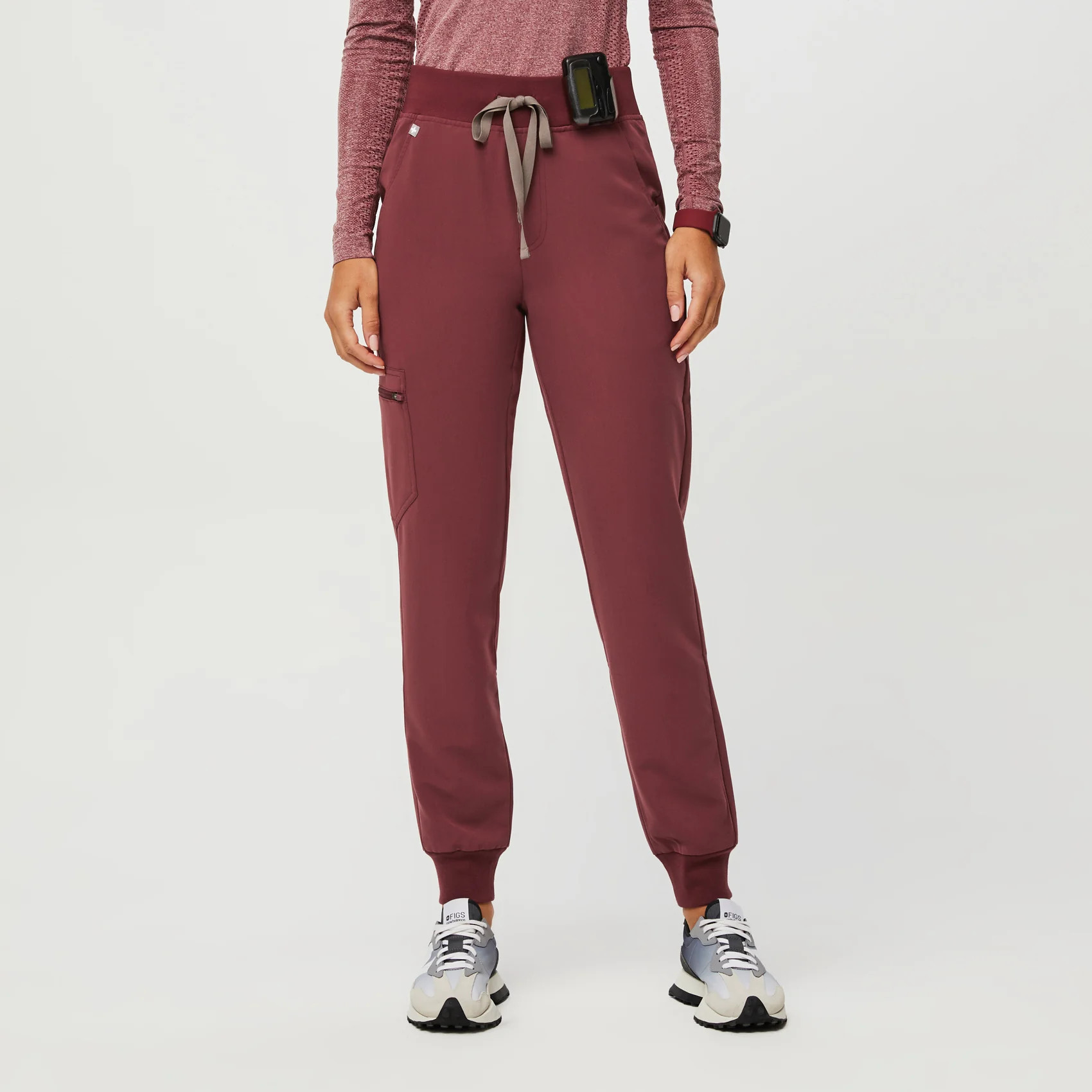 Women’s High Waisted Zamora™ Jogger Scrub Pants - Dark Cherry · FIGS | FIGS