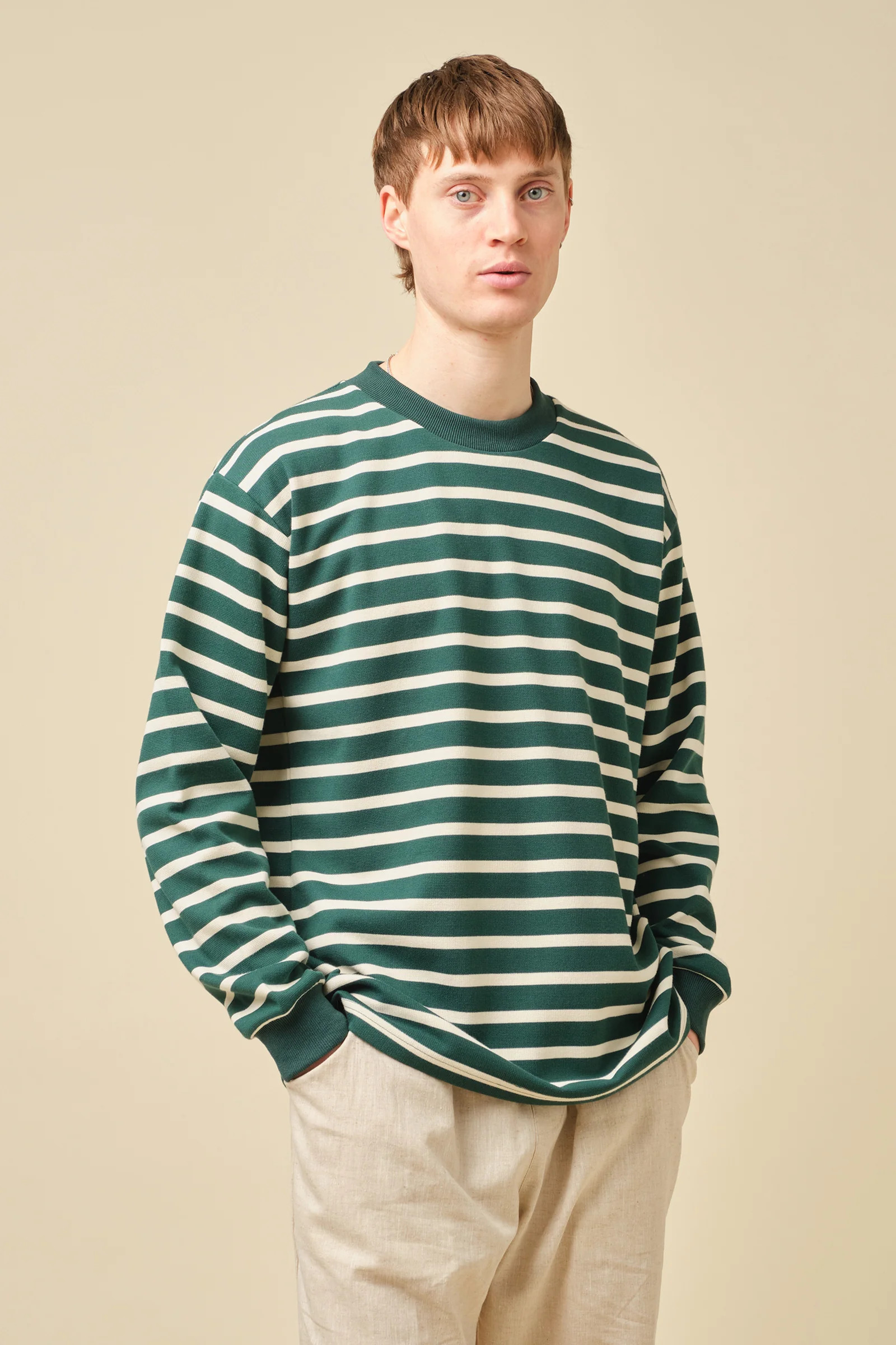 OLIVE STRIPE LONGSLEEVE TEE | bound clothing