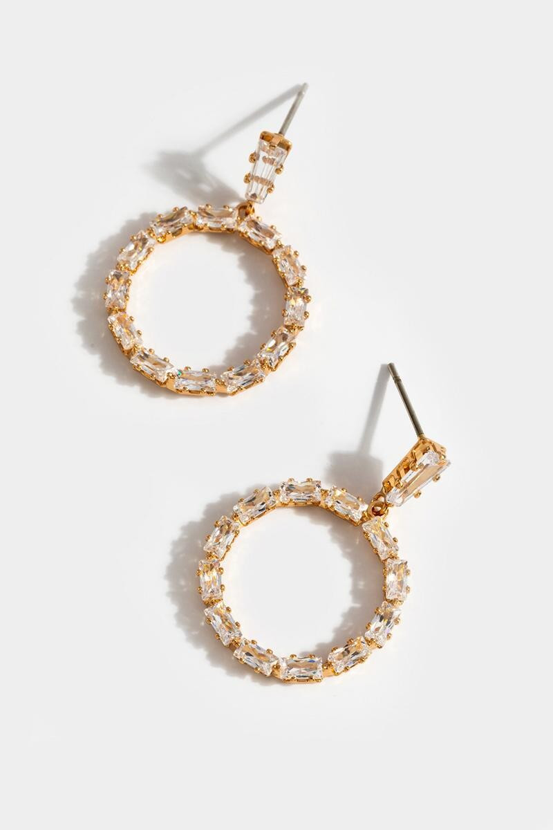 Charli CZ Baguette Circle Earrings | Francesca’s Collections