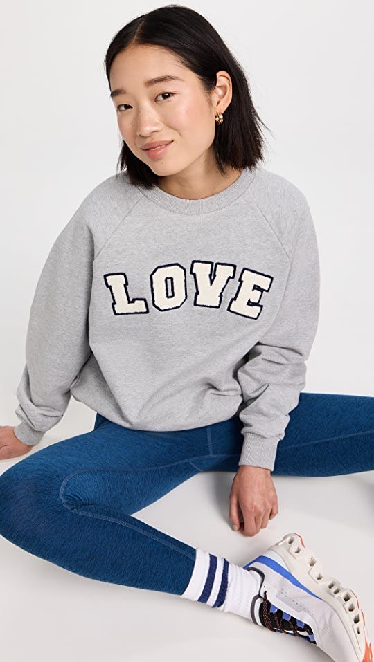 Tory Sport French Terry Love Crew Neck Sweatshirt | SHOPBOP | Shopbop