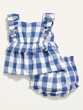 Ruffle-Trim Gingham Dress and Bubble Set for Baby | Old Navy (US)