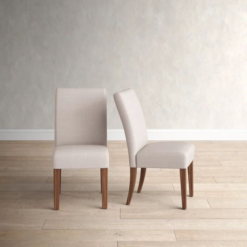 Burbury Linen Upholstered Dining Chair in Light Beige (Set of 2) | Wayfair Professional