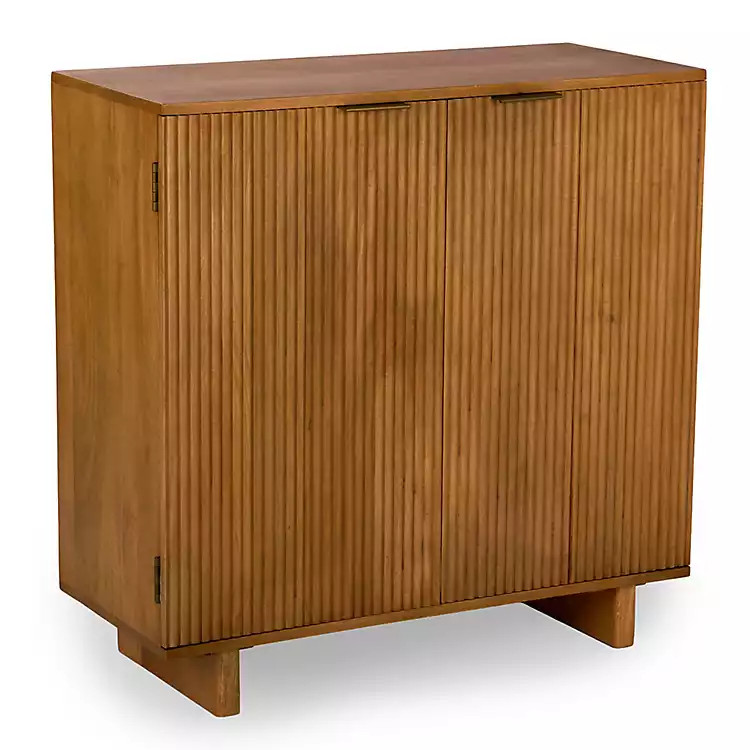 New! Leighton Natural Ribbed Wood Cabinet | Kirklands