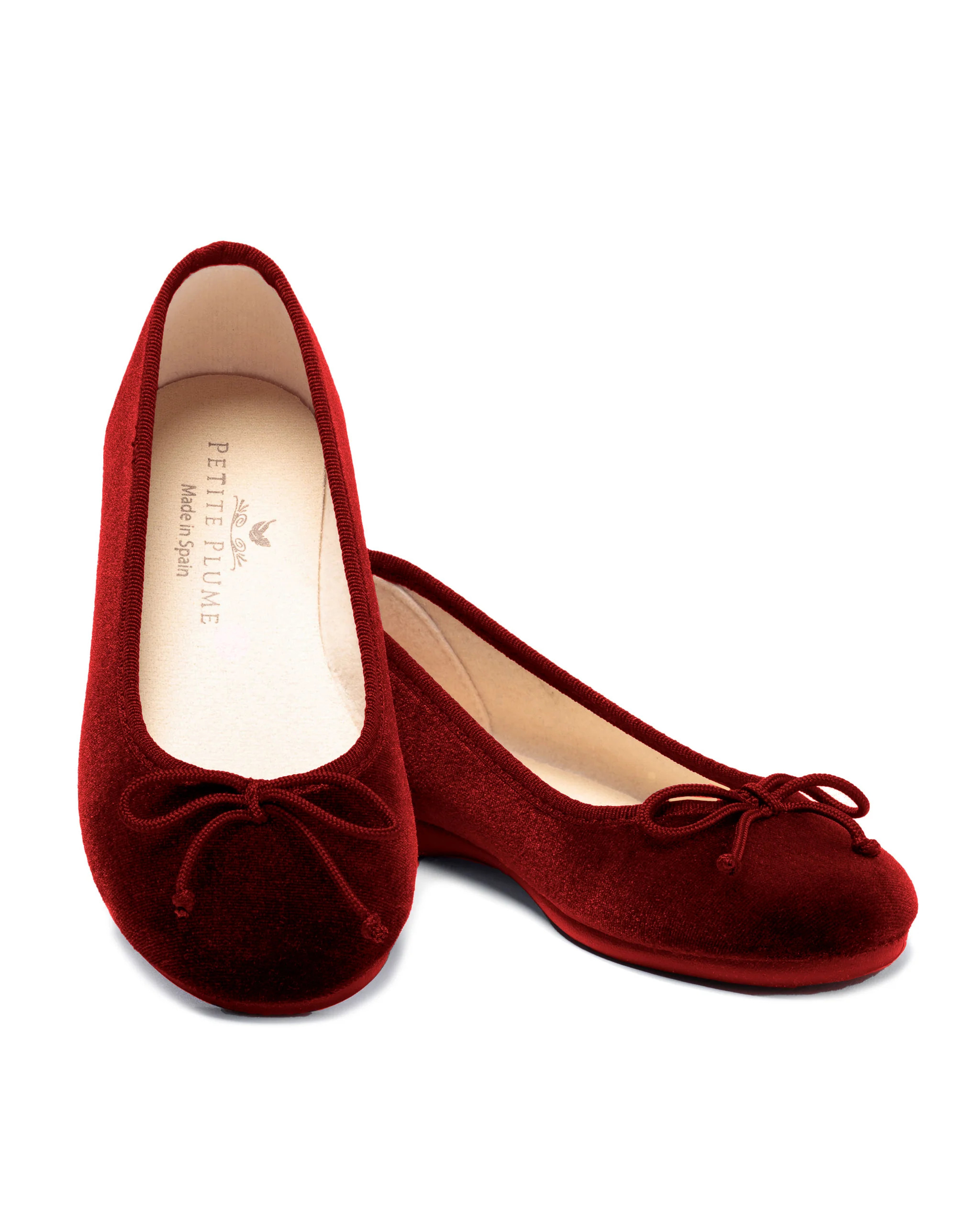 Women's Juliette Ballet Slipper in Bordeaux Velvet | Petite Plume
