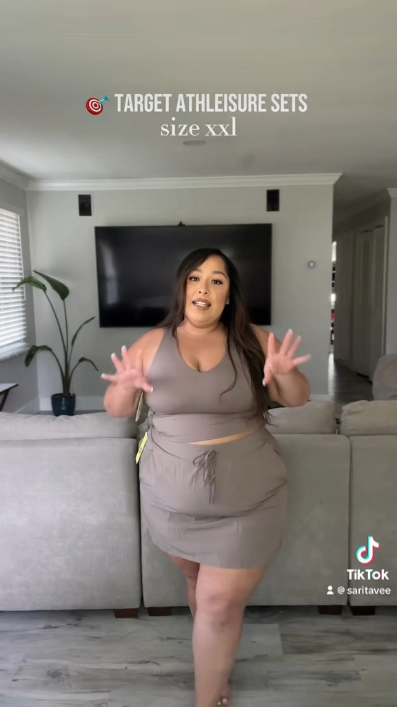 Target Athleisure Sets perfect for a summer outfit 

wearing size xxl in both top target built in bra top and the tennis skort 

#LTKcurves