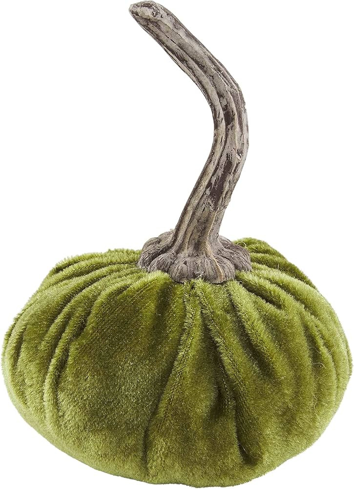Mud Pie Velvet Pumpkin Vase Filler, 4 1/4" x 4" Dia, Green | Amazon (US)