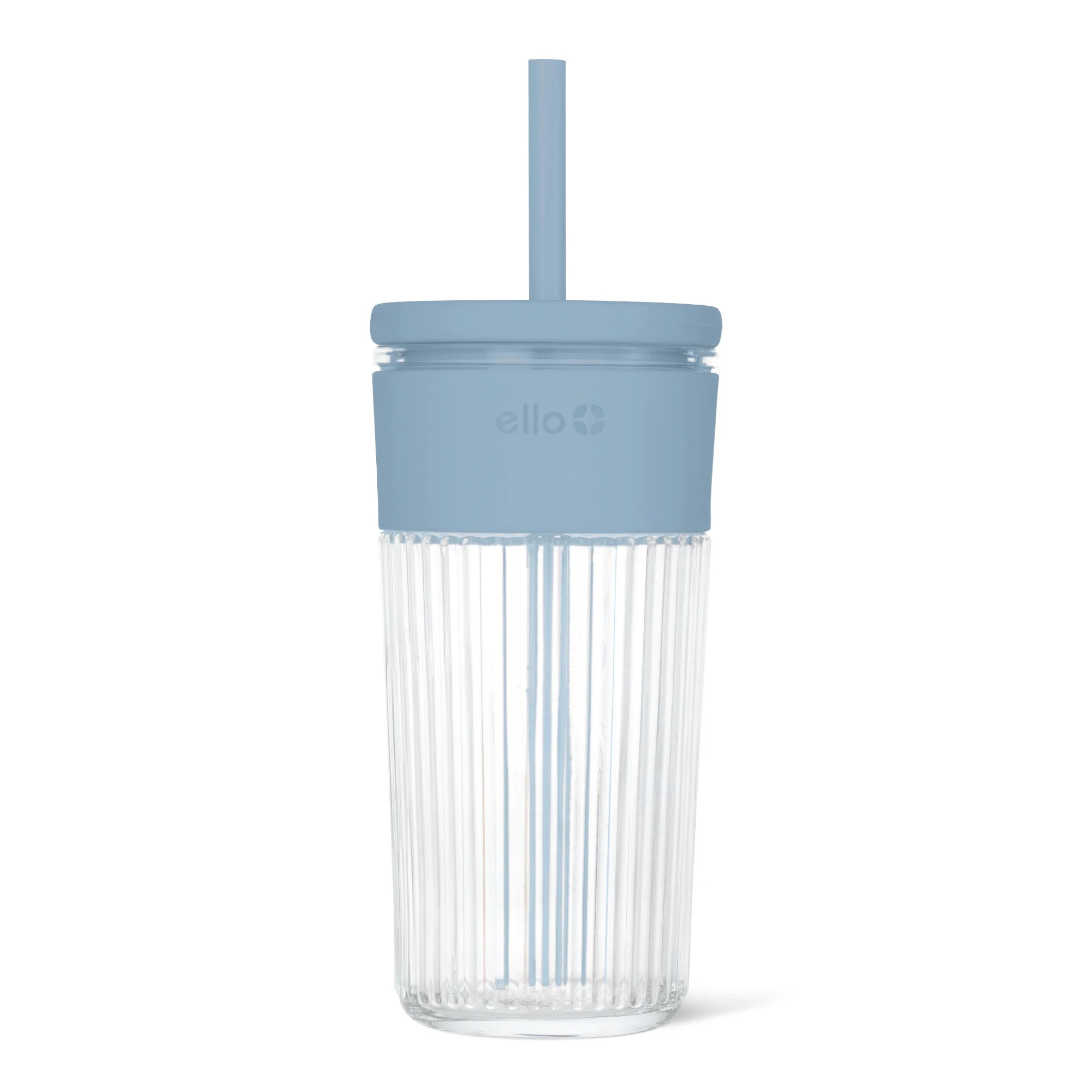 Ello Ava 18oz Glass Travel Mug - Blue | Walmart (US)