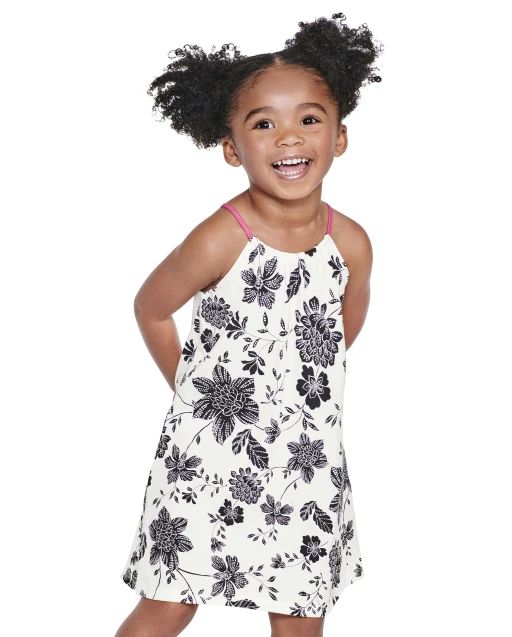 Baby And Toddler Girls Sleeveless Print Knit High Low Dress | The Children's Place  - SIMPLYWHT | The Children's Place