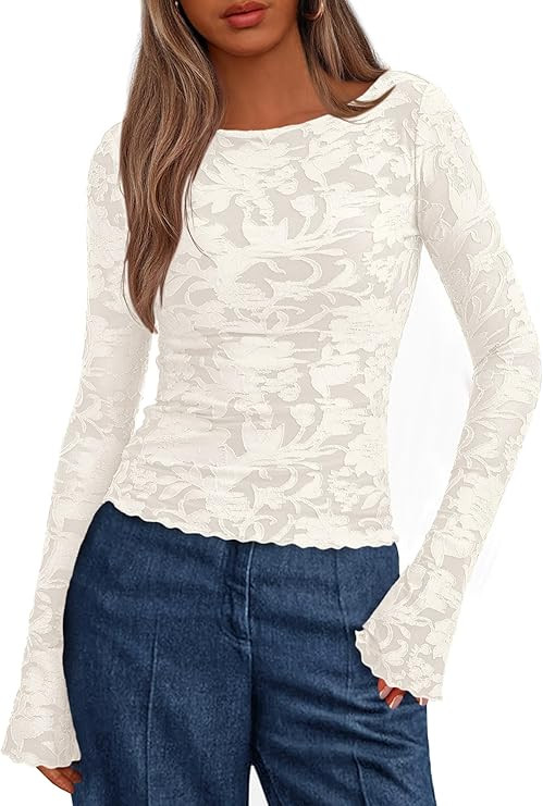 BTFBM Casual Long Sleeve Shirts Spring 2026 Going Out Tops for Women Trendy Floral Work Blouses B... | Amazon (US)