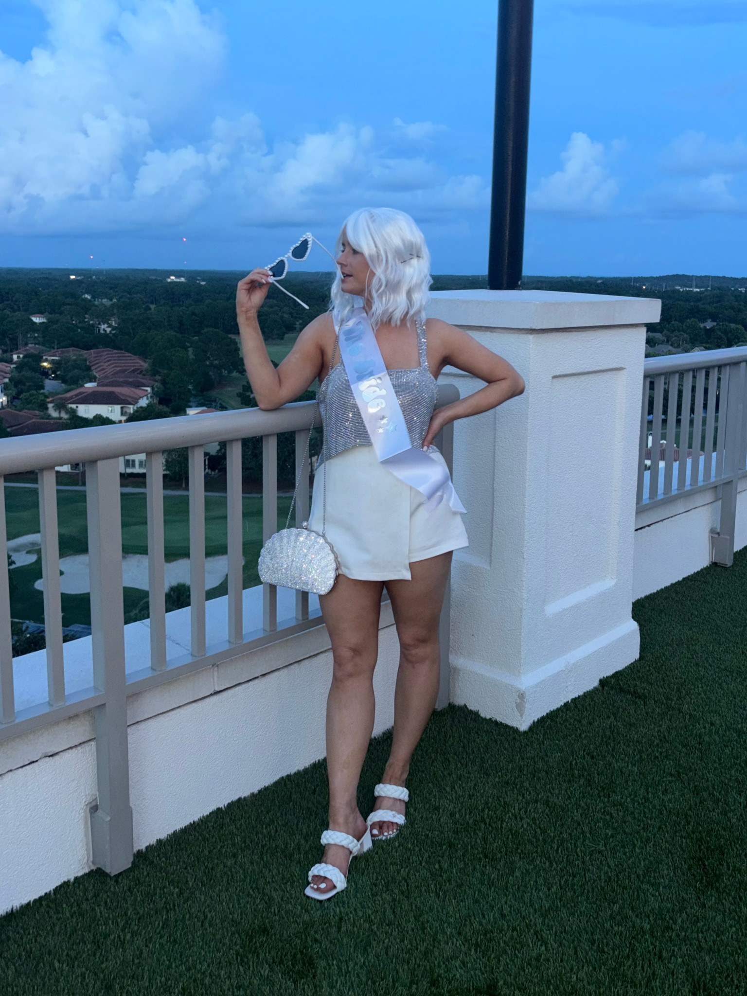 We wigged out for my last disco night of my bachelorette 🪩🕺🤍 #sanddestin #bachelorette

#LTKSeasonal #LTKPetite
