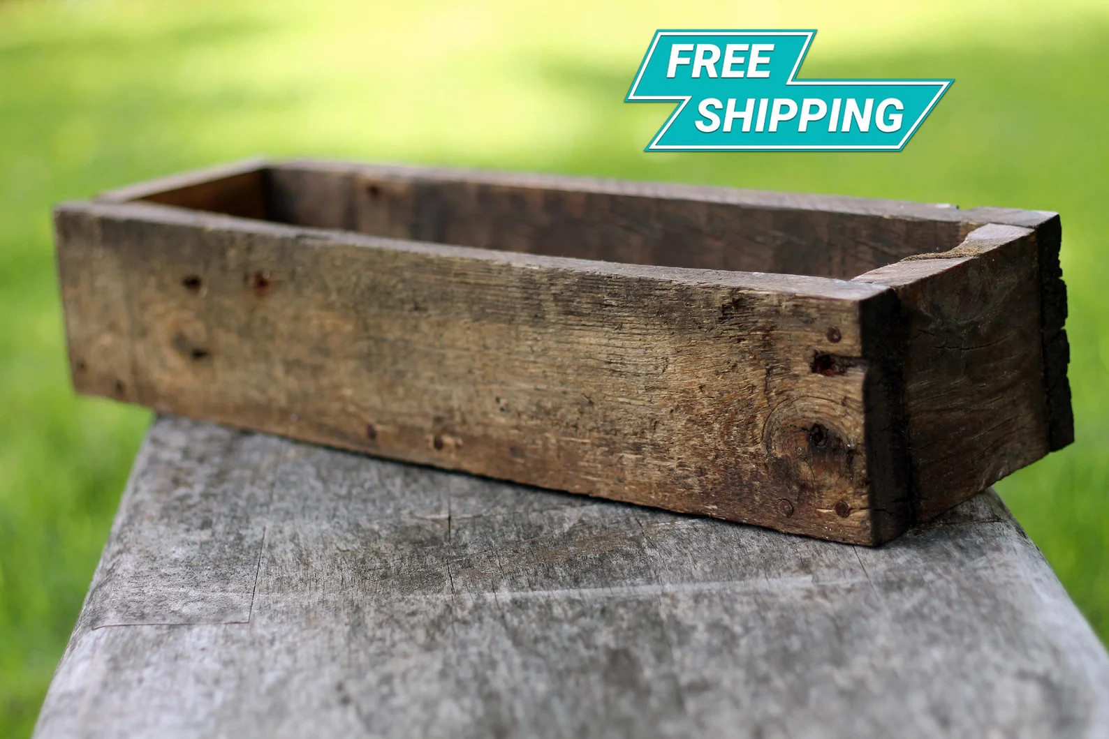 18" Farmhouse Wedding Decor Wooden Planter Box Rustic (3.25" - 3.75"H),Centerpiece,Cedar,Indoor,O... | Etsy (Global)