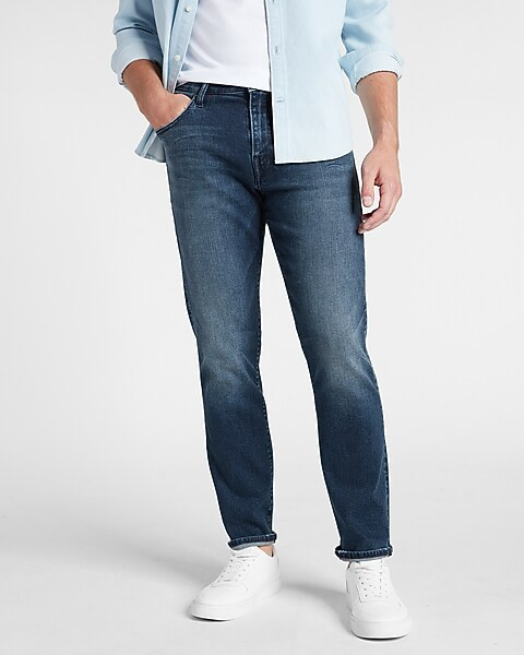 Relaxed Tapered Dark Wash Hyper Stretch Jeans | Express