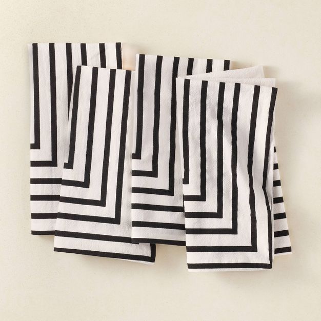 4pk Cotton Striped Napkins Black/White - Opalhouse™ designed with Jungalow™ | Target