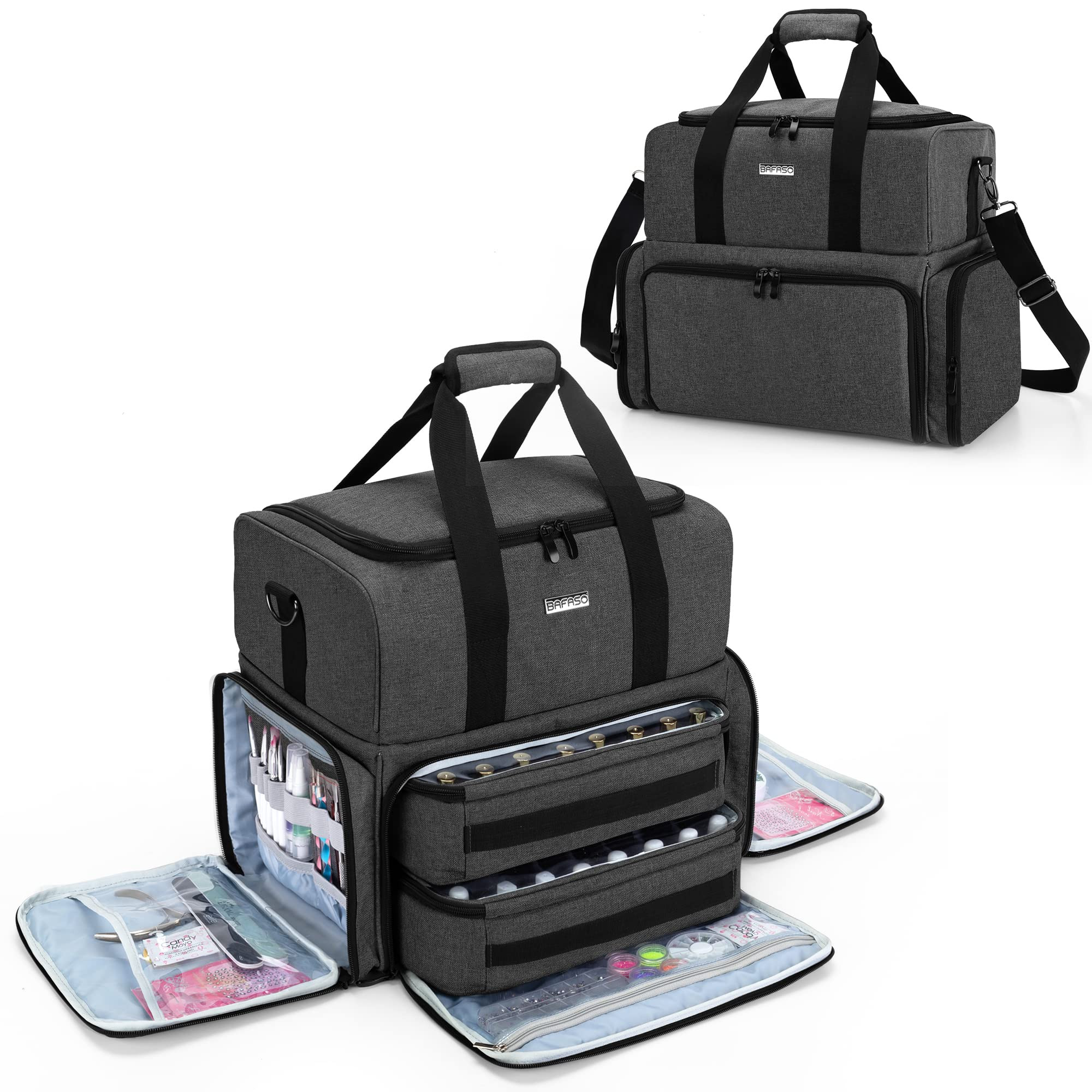 BAFASO Nail Polish Organizer Holds 80 Bottles (15ml - 0.5 fl.oz) and a UV Nail Lamp, Nail Polish ... | Amazon (US)