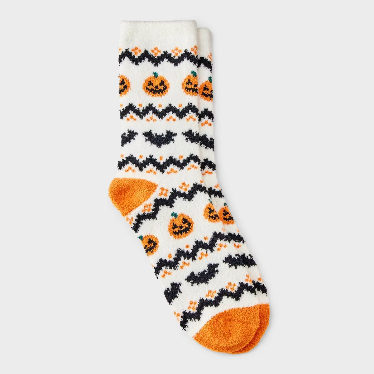 Women's Fair Isle Halloween Cozy Crew Socks - Hyde and EEK! Boutique™ Ivory/Orange/Black 4 - 10 | Target