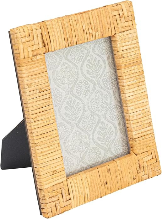 Creative Co-Op Handwoven Rattan Photo Frame, Natural(Holds 5" x 7" Photo) | Amazon (US)