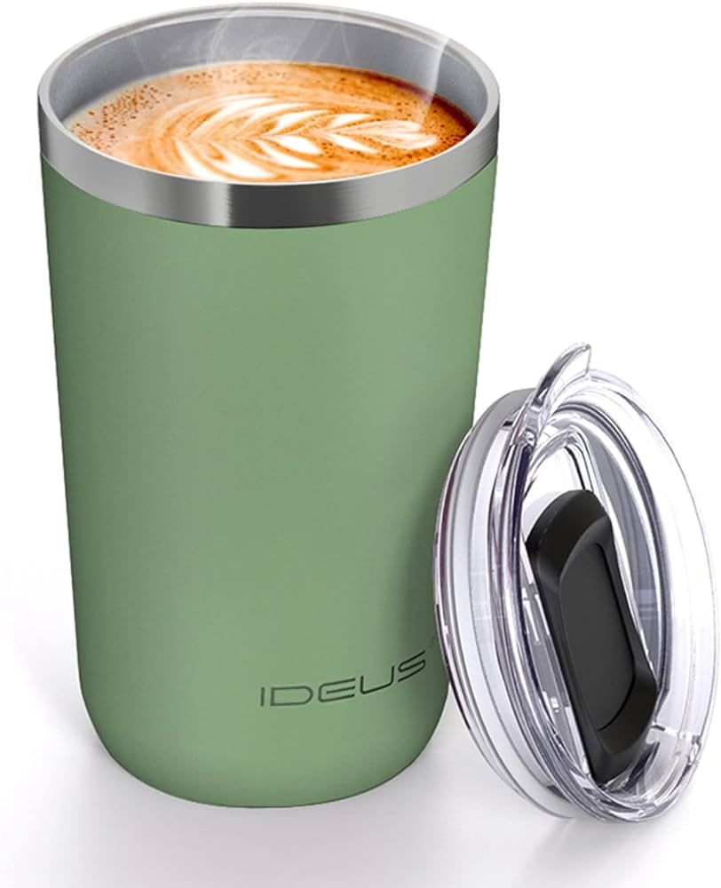 Ideus 20 oz Tumbler, Travel Coffee Mug with Splash Proof Sliding Lid, Double Wall Stainless Steel... | Amazon (US)