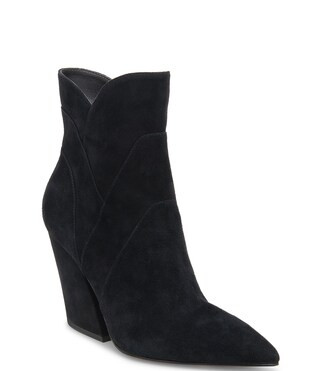 Neena Suede Pointed Toe Block Heel Western Inspired Booties | Dillard's