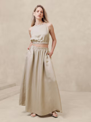 Viscose-Linen Maxi Skirt | Banana Republic (US)
