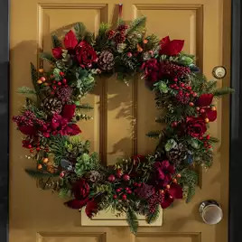 Buy Habitat Plum Foliage Traditional Christmas Wreath | Christmas wreaths and garlands | Habitat | Habitat UK