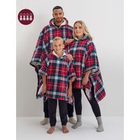 The M&S Snuggle Borg Fleece Checked Hooded Blanket - KIDS - Red Mix, Red Mix | Marks & Spencer IE