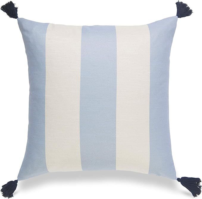 Beach Coastal Indoor Outdoor Pillow Cover ONLY, Water Resistant for Patio Lounge Sofa, Sky Blue S... | Amazon (US)