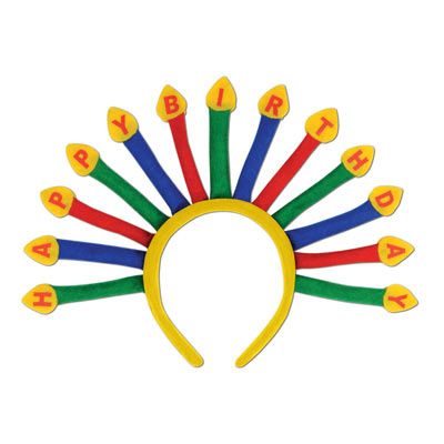 Beistle 60558 Happy Birthday Candles Headband Pack Of 12 | Unbeatable Sale