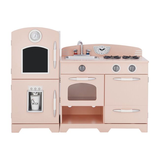 Little Chef Fairfield Retro Play Kitchen, Pink/White by Teamson Kids Kids Toys Maisonette | Maisonette