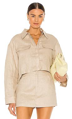 L'Academie Josefin Blouse in Beige from Revolve.com | Revolve Clothing (Global)