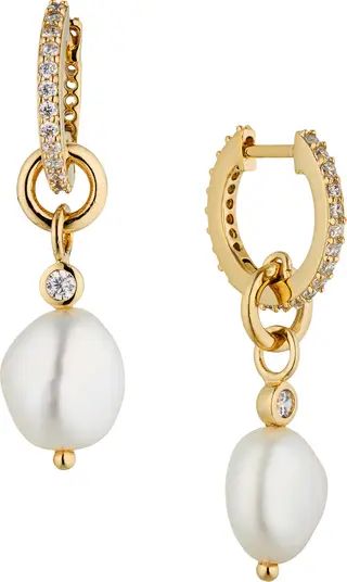 Dot Dot Dot Genuine Pearl Huggie Drop Earrings | Nordstrom