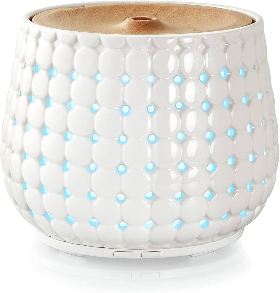 White Ceramic Oil Diffuser for Essential Oils Large Room,HSLZOMI 250ml Aromatherapy Oil Diffuser ... | Amazon (US)